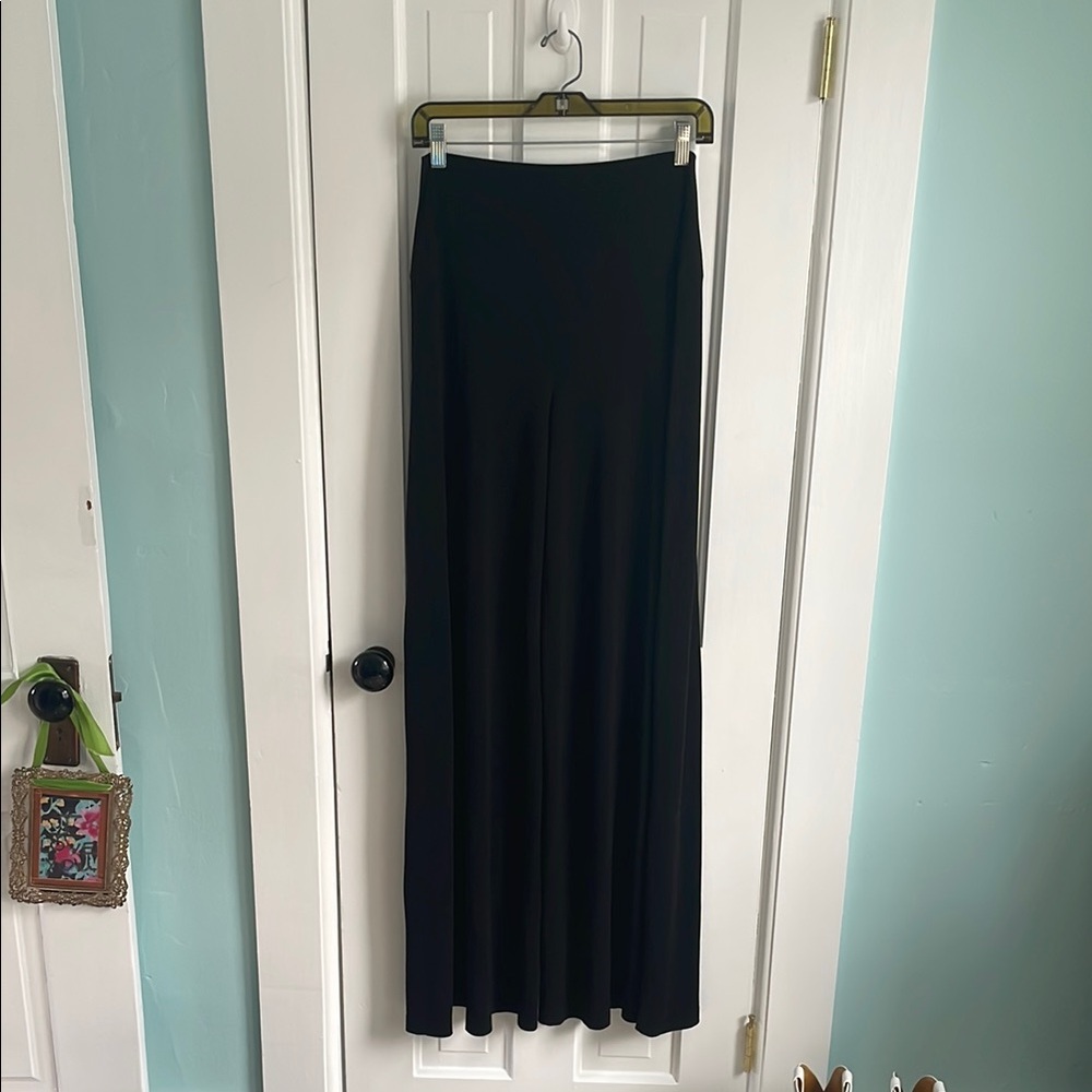 Norma Kamali Elephant Wide Leg Pant, size Large, black, spandex